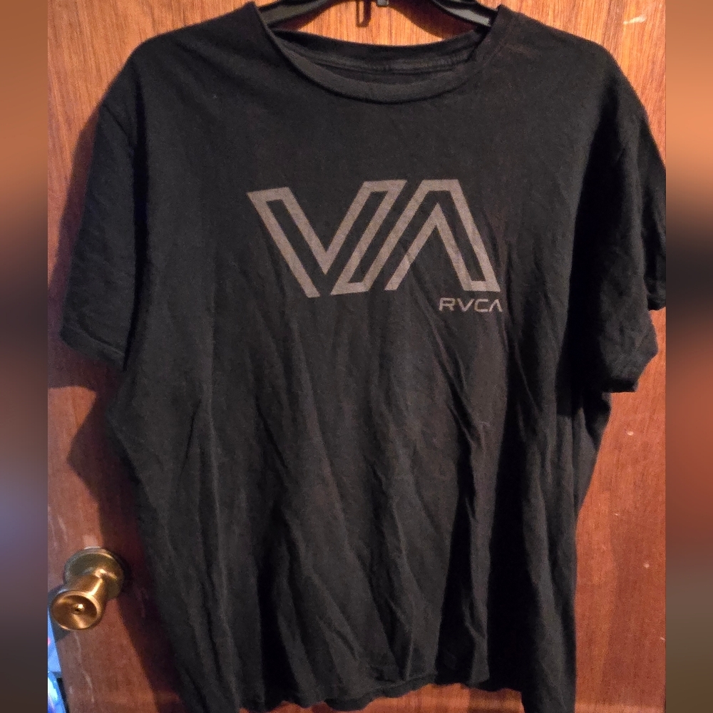 RVCA charcoal Gray/black T-shirt SzL - Picture 1 of 8